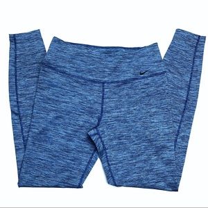 Nike Dri Fit Heathered Blue Active Leggings size M
